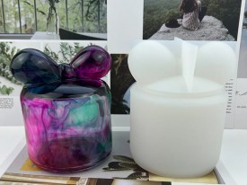 Molde silicona porta objetos con tapa moño 